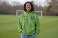 World Stitched Softech™ Hoodie - Brazil on Green