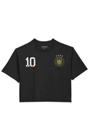 Womens Graphic Crop Top - Germany on Black