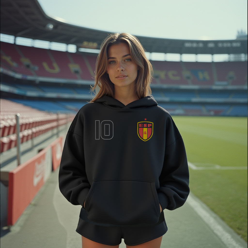 World Stitched Softech™ Hoodie - Spain on Black