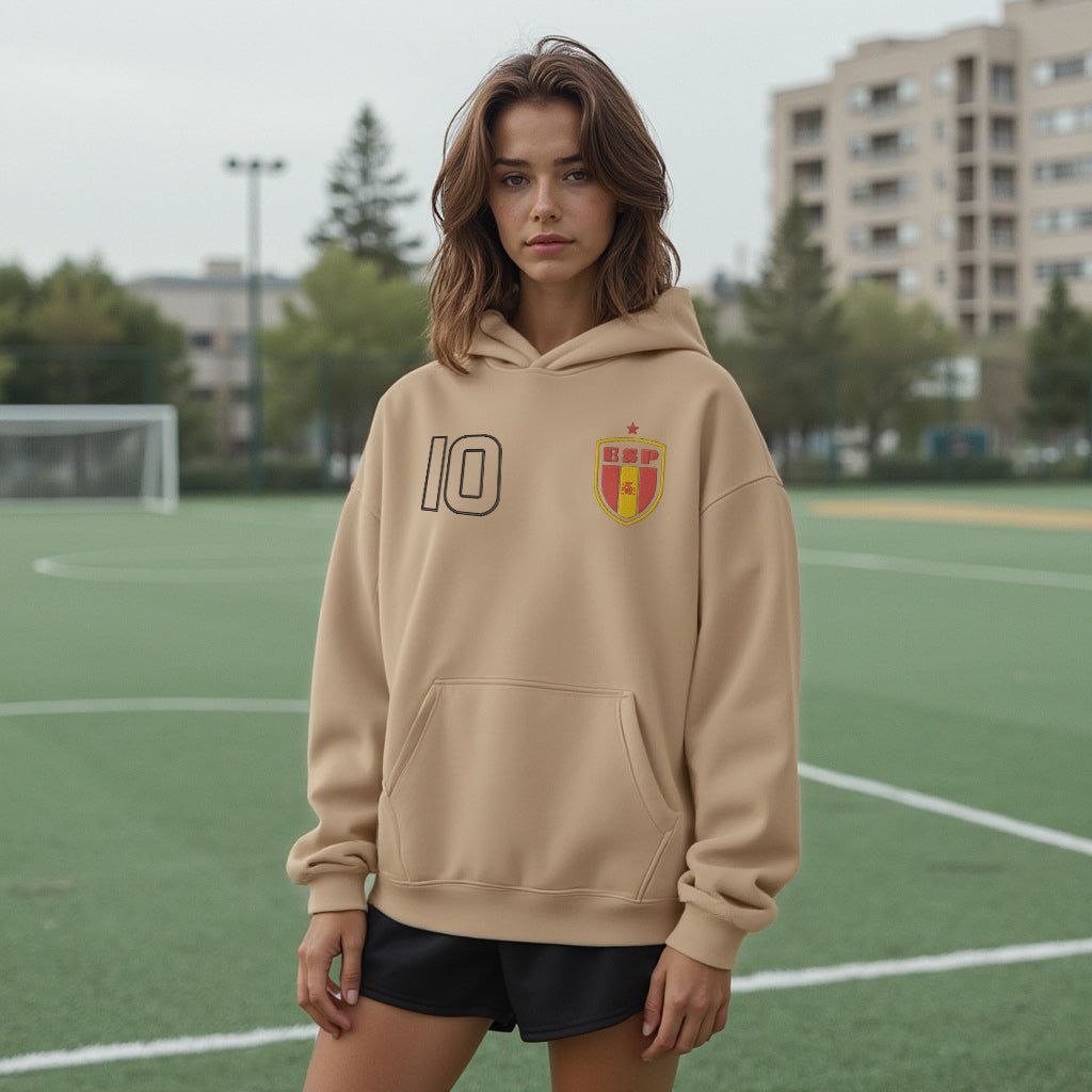 World Stitched Softech™ Hoodie - Spain on Brown