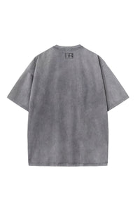 Unisex Distressed Graphic Tee - Tour -Gray