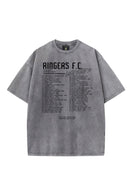 Unisex Distressed Graphic Tee - Tour -Gray