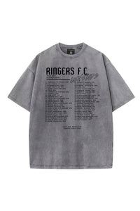 Unisex Distressed Graphic Tee - Tour -Gray