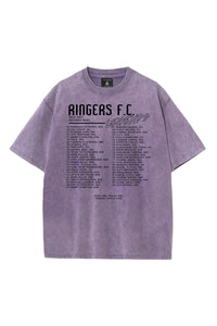 Unisex Distressed Graphic Tee - Tour -Purple